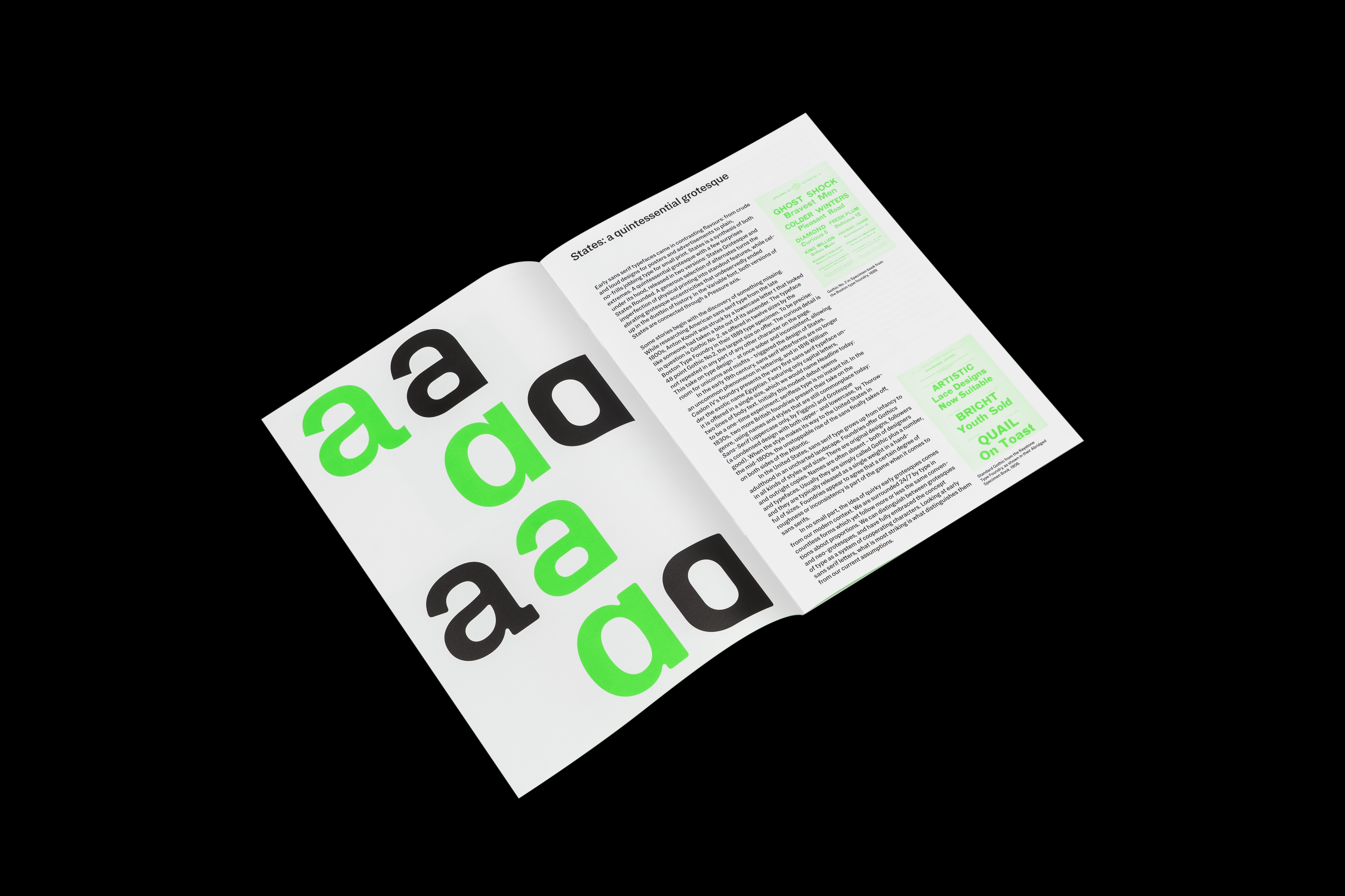 States Specimen custom font